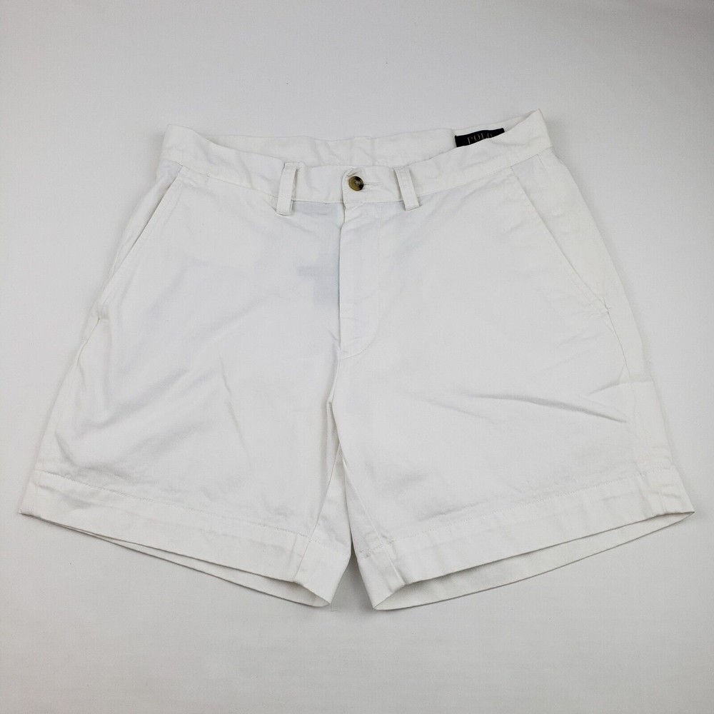 Polo Ralph Lauren Womens Shorts Size 29 Color White Flat Front Lightweight Golf